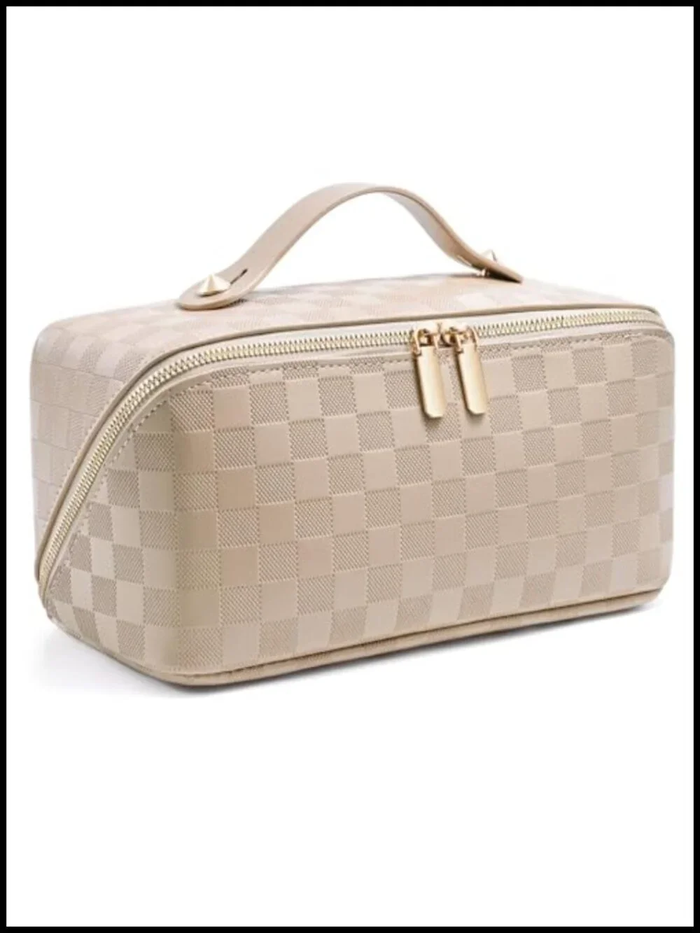 Large Capacity Travel Cosmetic Bag Waterproof PU Leather Makeup Organizer with